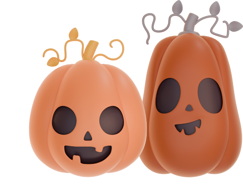 Ilustración de calabazas decorativas de The Pumpkin Dash