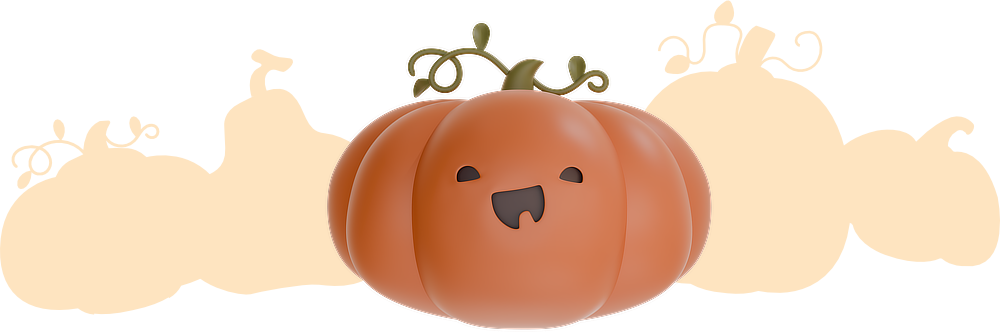 Varias calabazas de otoño apiladas en un campo, símbolo del festival The Pumpkin Dash
